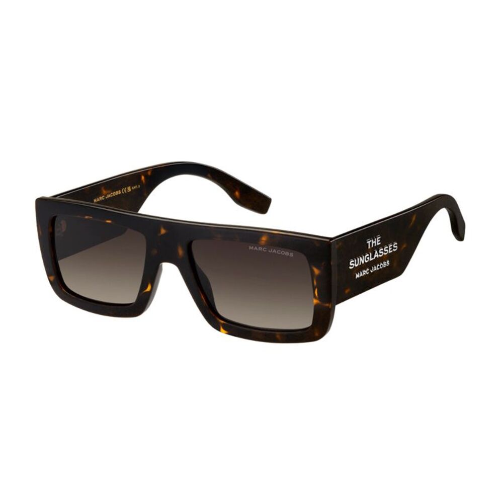 Marc Jacobs Sunglasses Rectangle Full Rim, Dark Havana Frame and Brown Gradient